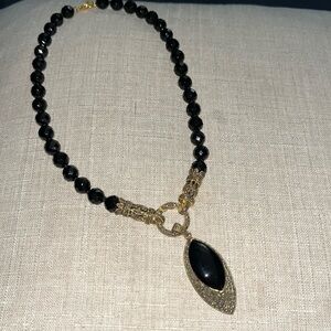 Black Onyx Marcasite necklace